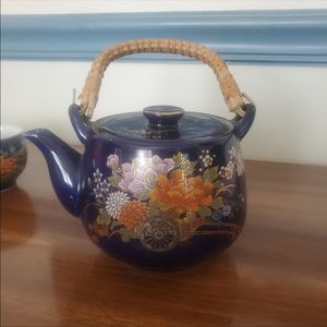 Japanese cobalt blue tea set